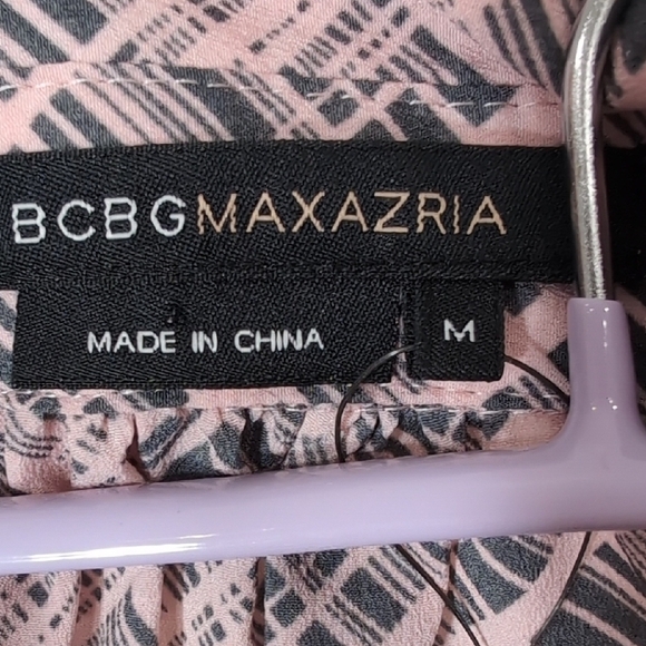 NWOT BCBGMaxAzria | Pink Grey Patterned Button Down Lightweight Oversized Size M - Picture 6 of 8